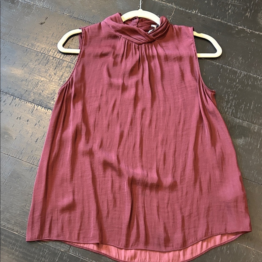 Naked Zebra Sleeveless Wine Maroon Blouse Small